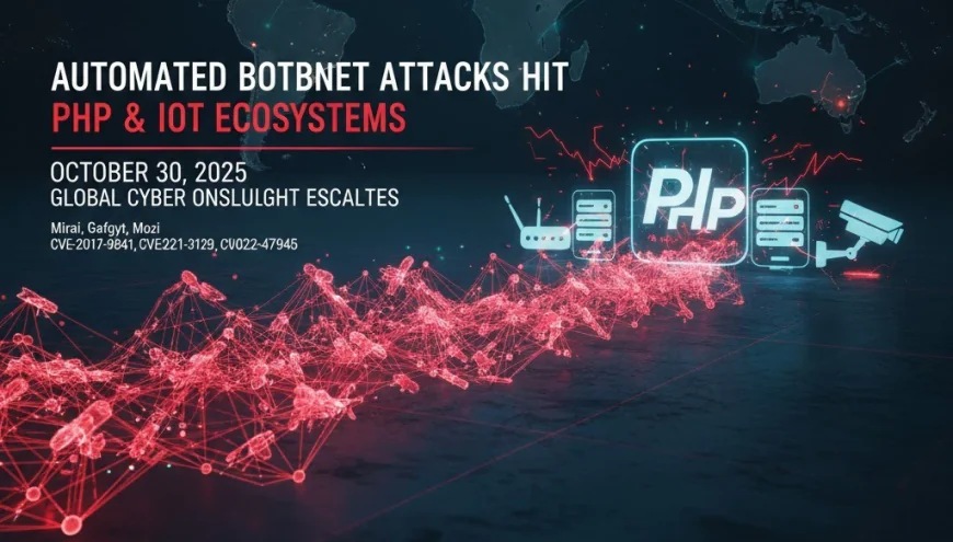 Experts Reports Sharp Increase in Automated Botnet Attacks Targeting PHP Servers and IoT Devices