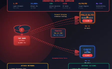 Massive Credential-Spraying Campaign Targets Cisco & Palo Alto Networks VPN Gateways