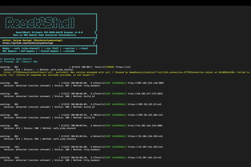 React2Shell Ultimate - The First Autonomous Scanner for Next.js RSC RCE (CVE-2025-66478)