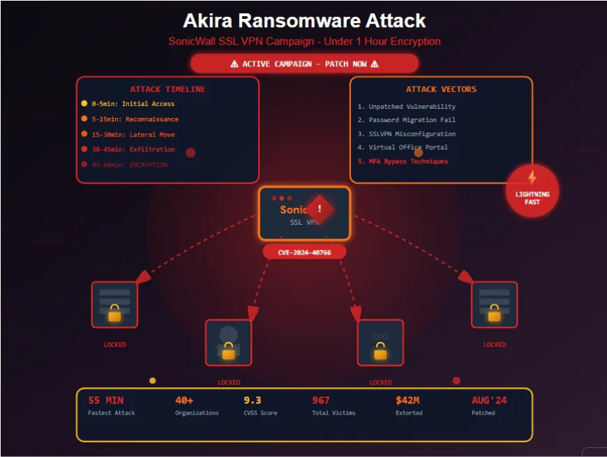 Akira Ransomware: The Lightning-Fast SonicWall Attack That Encrypts in Under an Hour