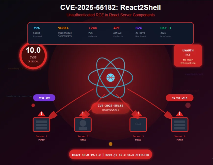 CVE-2025-55182 (React2Shell): The CVSS 10.0 RCE That Broke React Server Components