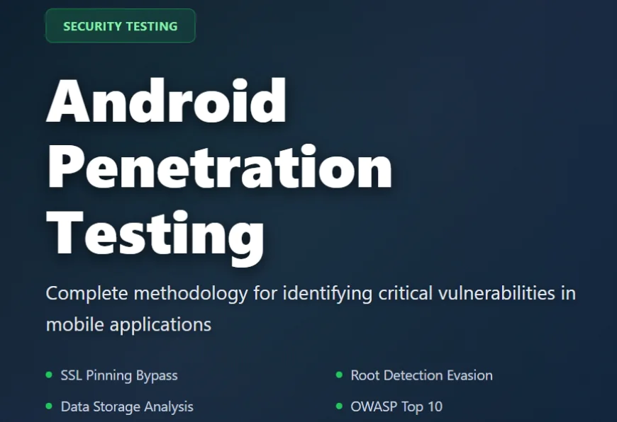 Complete Android Application Penetration Testing: Comprehensive Methodology for Identifying Critical Vulnerabilities